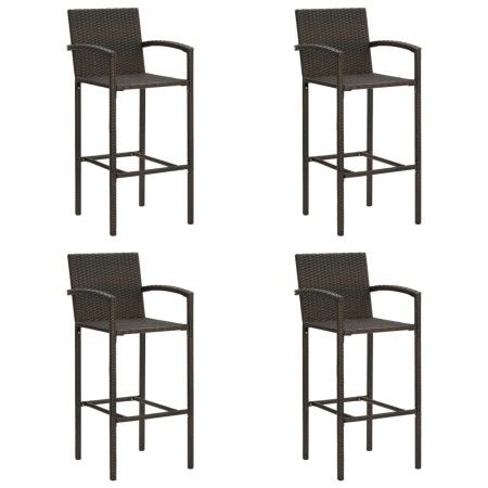 Taburetes de cocina 4 unidades ratán sintético marrón de vidaXL, Sillas de jardín - Ref: Foro24-313454, Precio: 175,50 €, Des...