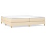 Box spring bed with cream fabric mattress 200x200 cm by vidaXL, Beds and slatted bases - Ref: Foro24-3144204, Price: 484,40 €...