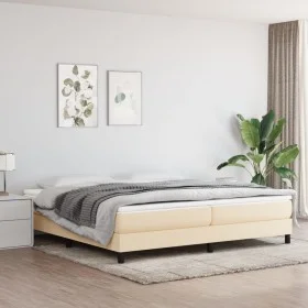 Box spring bed with cream fabric mattress 200x200 cm by vidaXL, Beds and slatted bases - Ref: Foro24-3144106, Price: 492,41 €...