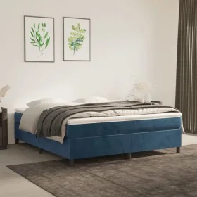 Box spring bed with dark blue velvet mattress 180x200 cm by vidaXL, Beds and slatted bases - Ref: Foro24-3144697, Price: 512,...