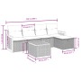 Set de muebles de jardín 6 pzas y cojines ratán sintético gris
