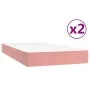 Box spring bed with pink velvet mattress 200x200 cm by vidaXL, Beds and slatted bases - Ref: Foro24-3144356, Price: 467,06 €,...