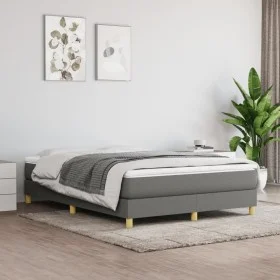 Box spring bed with dark gray fabric mattress 140x190 cm by vidaXL, Beds and slatted bases - Ref: Foro24-3144168, Price: 446,...