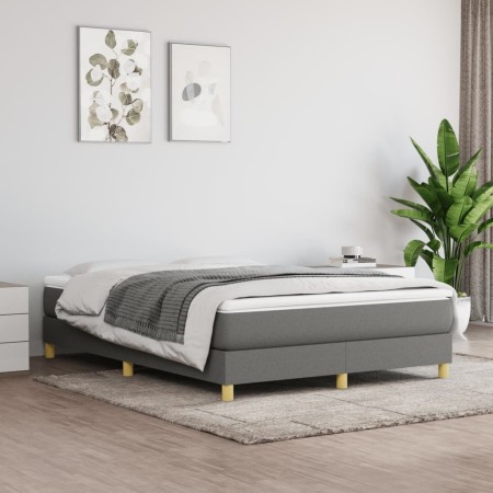Box spring bed with dark gray fabric mattress 140x190 cm by vidaXL, Beds and slatted bases - Ref: Foro24-3144168, Price: 429,...