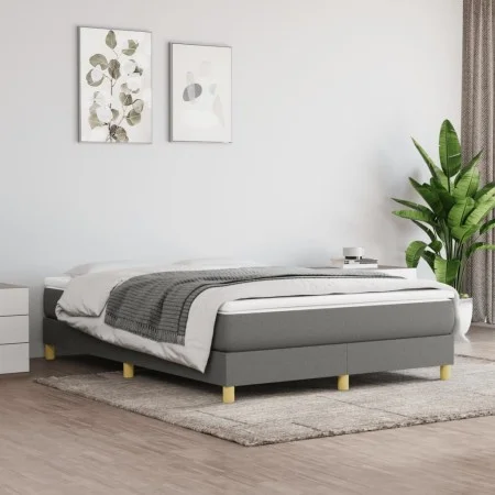Box spring bed with dark gray fabric mattress 140x190 cm by vidaXL, Beds and slatted bases - Ref: Foro24-3144168, Price: 446,...