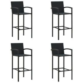 Taburetes de cocina 4 unidades ratán sintético negro de vidaXL, Sillas de jardín - Ref: Foro24-313455, Precio: 201,24 €, Desc...