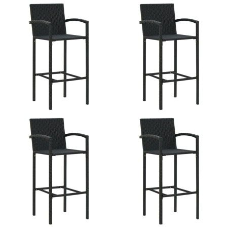 Küchenhocker 4 Einheiten aus schwarzem synthetischem Rattan von vidaXL, Gartenstühle - Ref: Foro24-313455, Preis: 201,24 €, R...