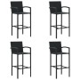 Küchenhocker 4 Einheiten aus schwarzem synthetischem Rattan von vidaXL, Gartenstühle - Ref: Foro24-313455, Preis: 201,24 €, R...