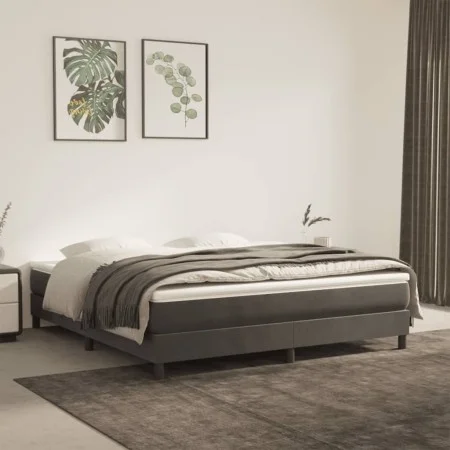 Box spring bed with dark gray velvet mattress 180x200 cm by vidaXL, Beds and slatted bases - Ref: Foro24-3144346, Price: 449,...