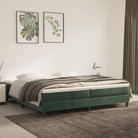 Box spring bed with dark green velvet mattress 200x200 cm by vidaXL, Beds and slatted bases - Ref: Foro24-3144354, Price: 552...