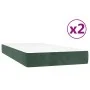Box spring bed with dark green velvet mattress 200x200 cm by vidaXL, Beds and slatted bases - Ref: Foro24-3144354, Price: 552...