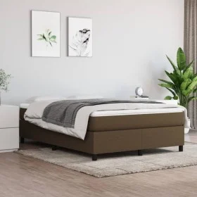 Box spring bed with dark brown fabric mattress 140x190 cm by vidaXL, Beds and slatted bases - Ref: Foro24-3144418, Price: 396...