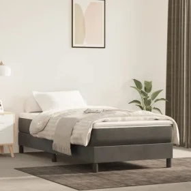 Box spring bed with dark gray velvet mattress 90x190 cm by vidaXL, Beds and slatted bases - Ref: Foro24-3144304, Price: 246,1...
