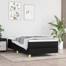 Box spring bed with black fabric mattress 100x200 cm by vidaXL, Beds and slatted bases - Ref: Foro24-3144153, Price: 264,77 €...