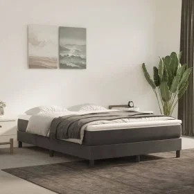 Box spring bed with dark gray velvet mattress 140x200 cm by vidaXL, Beds and slatted bases - Ref: Foro24-3144334, Price: 355,...