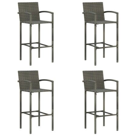 Kitchen stools 4 units gray synthetic rattan by vidaXL, Garden chairs - Ref: Foro24-313456, Price: 180,60 €, Discount: %