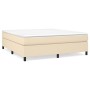 Box spring bed with cream fabric mattress 160x200 cm by vidaXL, Beds and slatted bases - Ref: Foro24-3144436, Price: 476,95 €...