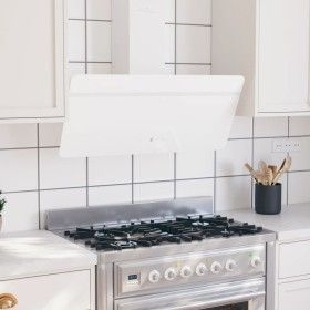 Wand-Dunstabzugshaube aus Stahl und weißem Hartglas, 90 cm von vidaXL, Extraktoren - Ref: Foro24-51674, Preis: 238,02 €, Raba...