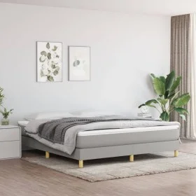 Box spring bed with light gray fabric mattress 160x200 cm by vidaXL, Beds and slatted bases - Ref: Foro24-3144183, Price: 429...