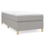 Box spring bed with light gray fabric mattress 90x200 cm by vidaXL, Beds and slatted bases - Ref: Foro24-3144490, Price: 270,...