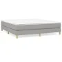 Box spring bed with light gray fabric mattress 160x200 cm by vidaXL, Beds and slatted bases - Ref: Foro24-3144183, Price: 429...