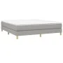 Box spring bed with light gray fabric mattress 160x200 cm by vidaXL, Beds and slatted bases - Ref: Foro24-3144183, Price: 429...