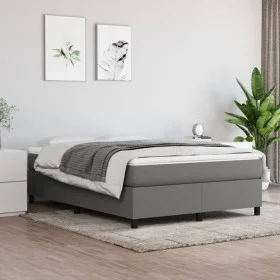 Box spring bed with dark gray fabric mattress 140x190 cm by vidaXL, Beds and slatted bases - Ref: Foro24-3144416, Price: 434,...