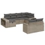 Set de sofás de jardín 10 pzas con cojines ratán sintético gris
