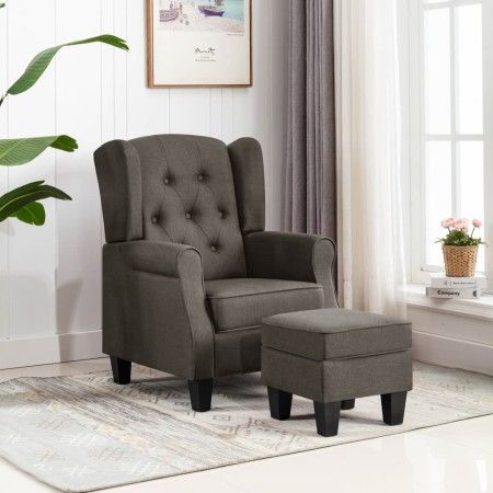 Taupegrauer Stoffsessel mit Fußstützenhocker von vidaXL, Sessel - Ref: Foro24-320159, Preis: 281,94 €, Rabatt: %