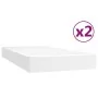 Box spring bed with white synthetic leather mattress 200x200 cm by vidaXL, Beds and slatted bases - Ref: Foro24-3144280, Pric...