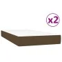 Box spring bed with dark brown fabric mattress 200x200 cm by vidaXL, Beds and slatted bases - Ref: Foro24-3144549, Price: 544...