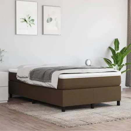 Box spring bed with dark brown fabric mattress 120x200 cm by vidaXL, Beds and slatted bases - Ref: Foro24-3144410, Price: 353...