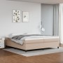 Box spring bed with cappuccino synthetic leather mattress 200x200cm by vidaXL, Beds and slatted bases - Ref: Foro24-3144631, ...