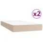 Box spring bed with cappuccino synthetic leather mattress 200x200cm by vidaXL, Beds and slatted bases - Ref: Foro24-3144631, ...