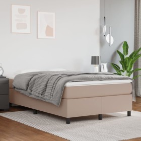 Cama box spring con colchón cuero sintético capuch