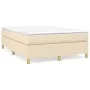 Box spring bed with cream fabric mattress 140x200 cm by vidaXL, Beds and slatted bases - Ref: Foro24-3144527, Price: 404,79 €...