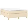 Box spring bed with cream fabric mattress 140x200 cm by vidaXL, Beds and slatted bases - Ref: Foro24-3144527, Price: 404,79 €...