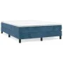 Box spring bed with dark blue velvet mattress 140x200 cm by vidaXL, Beds and slatted bases - Ref: Foro24-3144337, Price: 367,...