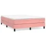 Box spring bed with pink velvet mattress 140x190 cm by vidaXL, Beds and slatted bases - Ref: Foro24-3144332, Price: 396,61 €,...