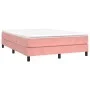 Box spring bed with pink velvet mattress 140x190 cm by vidaXL, Beds and slatted bases - Ref: Foro24-3144332, Price: 396,61 €,...