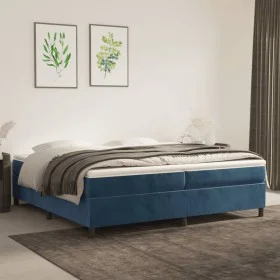 Box spring bed with dark blue velvet mattress 200x200 cm by vidaXL, Beds and slatted bases - Ref: Foro24-3144703, Price: 535,...