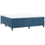 Box spring bed with dark blue velvet mattress 200x200 cm by vidaXL, Beds and slatted bases - Ref: Foro24-3144703, Price: 547,...