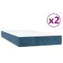 Box spring bed with dark blue velvet mattress 200x200 cm by vidaXL, Beds and slatted bases - Ref: Foro24-3144703, Price: 535,...