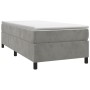 Box spring bed with light gray velvet mattress 100x200 cm by vidaXL, Beds and slatted bases - Ref: Foro24-3144663, Price: 259...