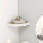 Estante de esquina de pared MDF roble y blanco 35x35x3,8 cm
