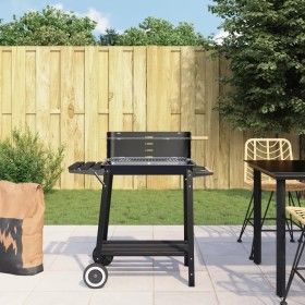 Barbacoa de carbón con ruedas acero negro de vidaXL, Barbacoas - Ref: Foro24-315386, Precio: 76,42 €, Descuento: %