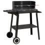 Holzkohlegrill mit schwarzen Stahlrädern von vidaXL, Grillen - Ref: Foro24-315386, Preis: 76,42 €, Rabatt: %