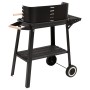 Holzkohlegrill mit schwarzen Stahlrädern von vidaXL, Grillen - Ref: Foro24-315386, Preis: 76,42 €, Rabatt: %