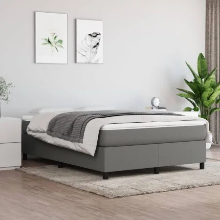 Box spring bed with dark gray fabric mattress 140x200 cm by vidaXL, Beds and slatted bases - Ref: Foro24-3144424, Price: 387,...