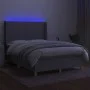Boxspringbettmatratze und LED-Leuchten aus hellgrauem Stoff 140x200 cm von vidaXL, Betten und Lattenroste - Ref: Foro24-31387...